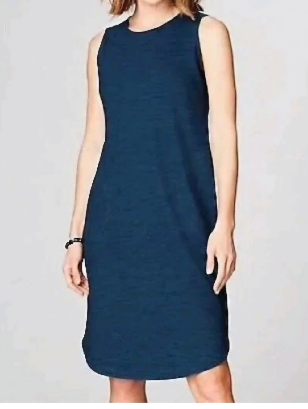 Pure J Jill Indigo Womens Dark Blue Knit 100% Cotton Sleeveless Midi Dress sz S